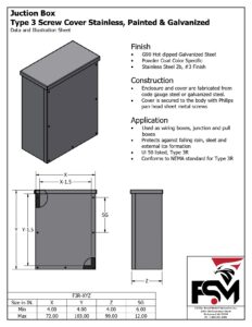 UL Type 3R Out-door rated enclosure